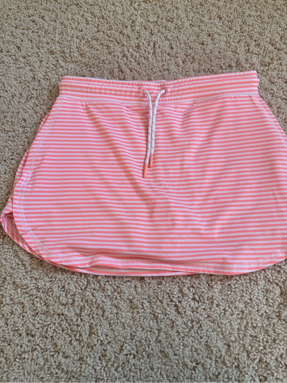 Vineyard Vines Coral and White Striped Drawstring Skort